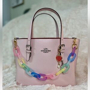 Coach Mollie Tote 25 in the Silver/Ice Pink color